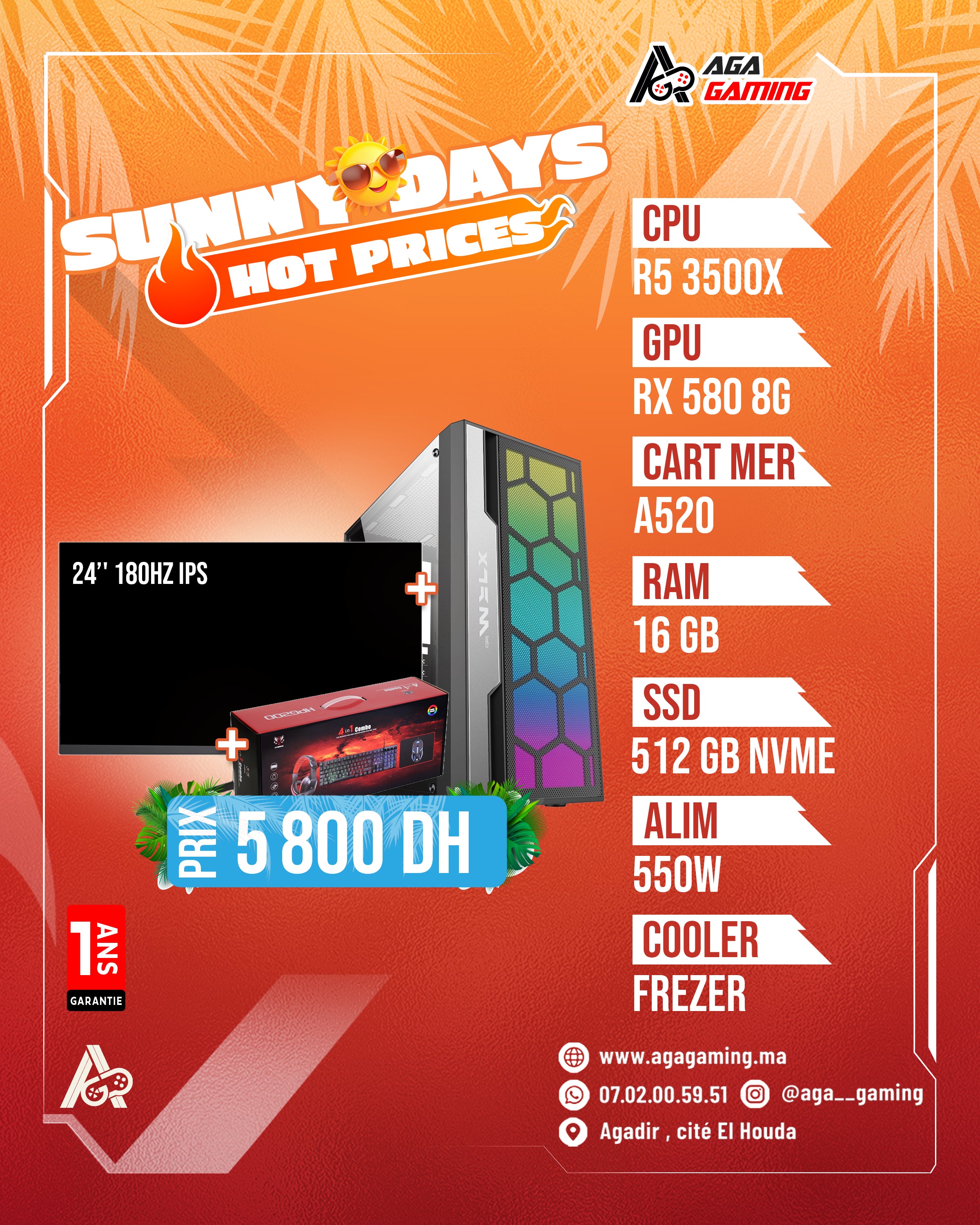 Summer PACK PC Gamer Ryzen 3500X - RX 580 8Gb Summer PACK PC Gamer Ryzen 3500X - RX 580 8Gb